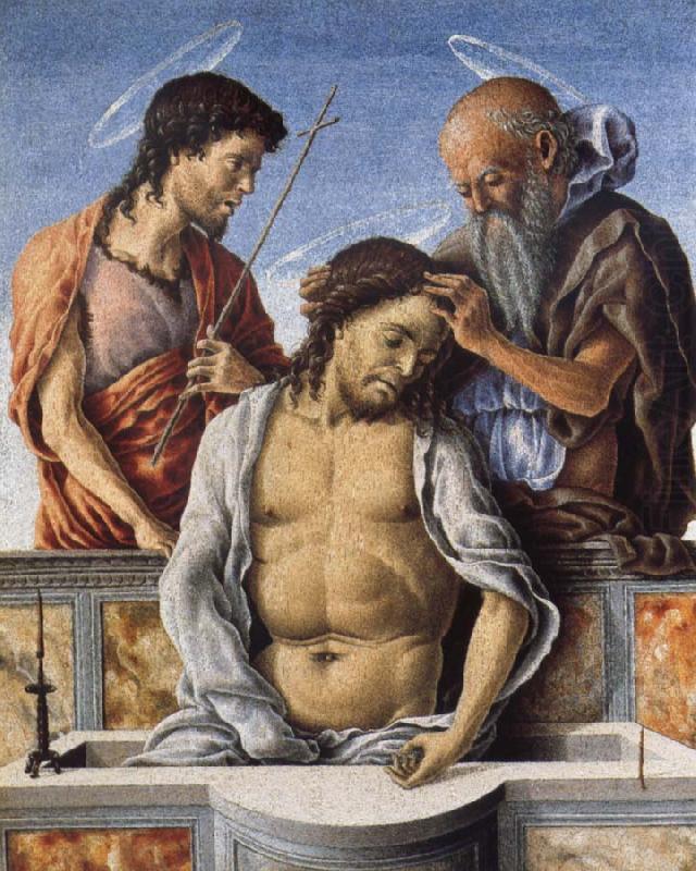Marco Zoppo THe Dead Christ with Saint John the Baptist and Saint Jerome china oil painting image